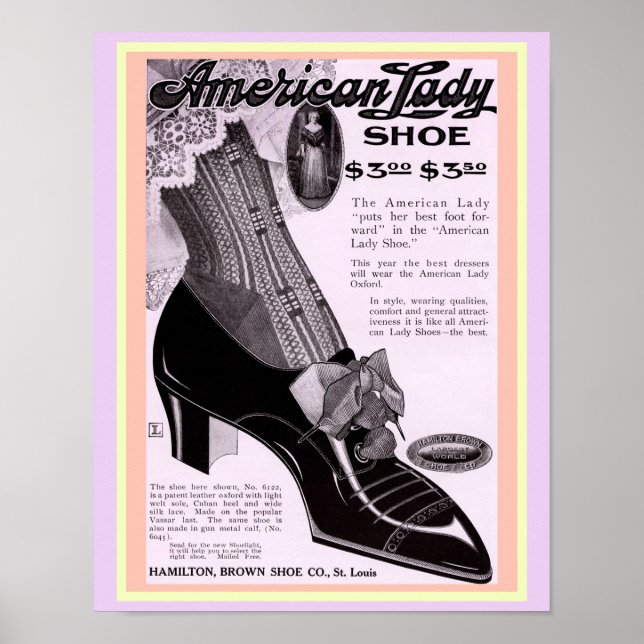 Vintage Ladies Shoes Ad copy is Beautiful Poster (Front)