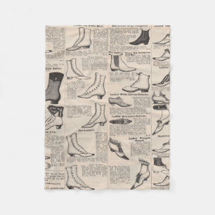 Vintage Ladies' Shoes Catalogue - 1900s Fashion Fleece Blanket