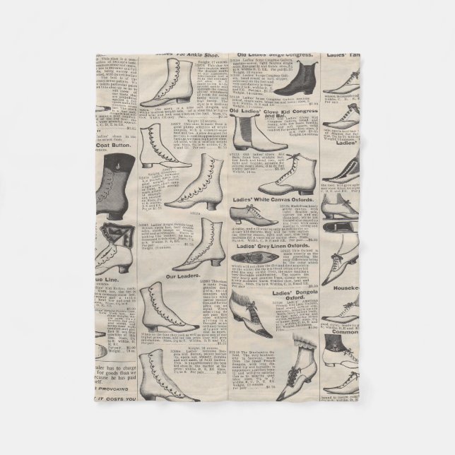 Vintage Ladies' Shoes Catalogue - 1900s Fashion Fleece Blanket (Front)