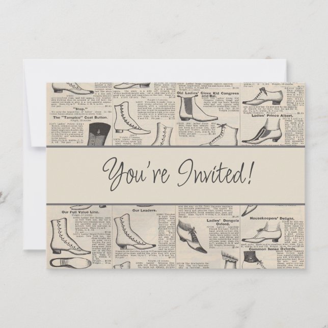 Vintage Ladies' Shoes Catalogue - 1900s Fashion Invitation (Front)