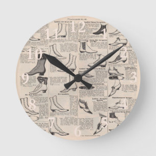 Vintage Ladies' Shoes Catalogue - 1900s Fashion Round Clock