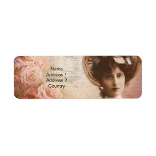 Vintage Lady Address Label   Custom Return Address