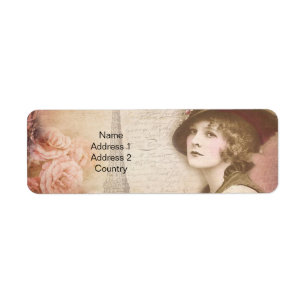 Vintage Lady Address Label   Custom Return Address Return Address Label