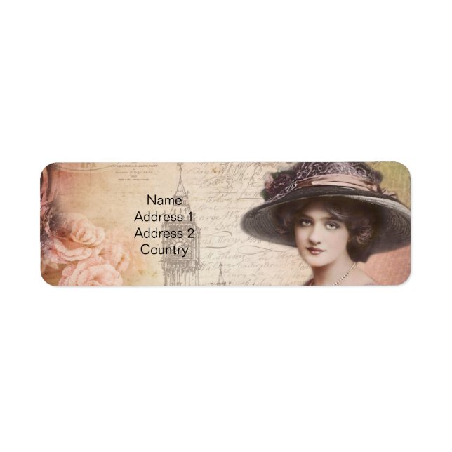 Vintage Lady Address Labels – Personalized (Front)