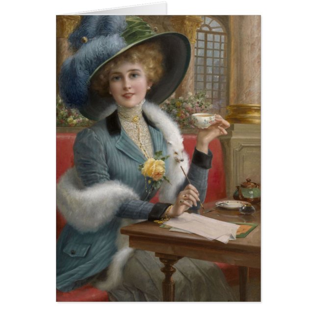 Vintage Lady at a Writing Desk, (Front)