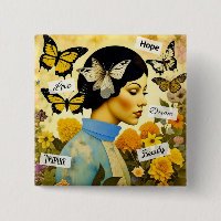 Vintage Lady, Butterflies, Flowers and Inspiring