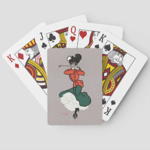 Vintage Lady Golfer Playing Cards