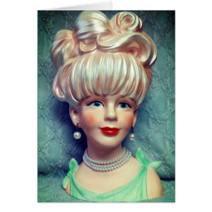 Vintage Lady Head Vase Jeannie Bouffant Hair