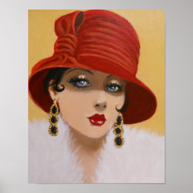 VINTAGE LADY IN A RED HAT, POSTER (Front)