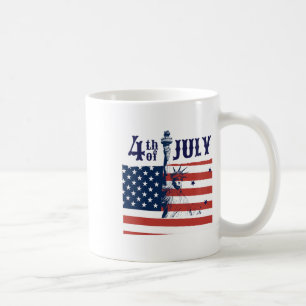 Vintage Lady Liberty American Flag 4th Of July  Coffee Mug
