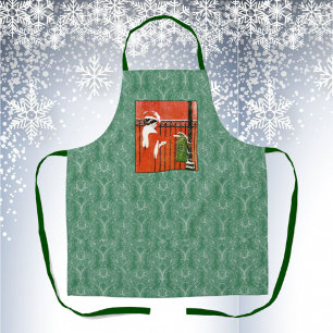 Vintage Lady mailing Christmas cards Apron