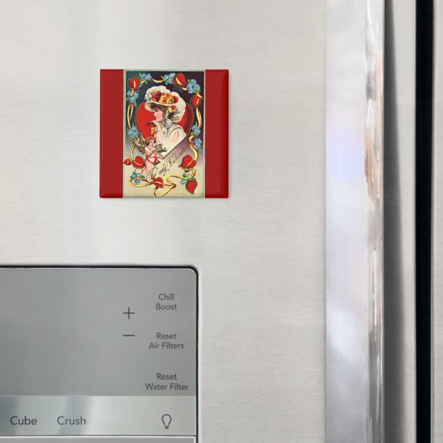 Vintage Lady My Valentine Magnet (In Situ (Fridge))