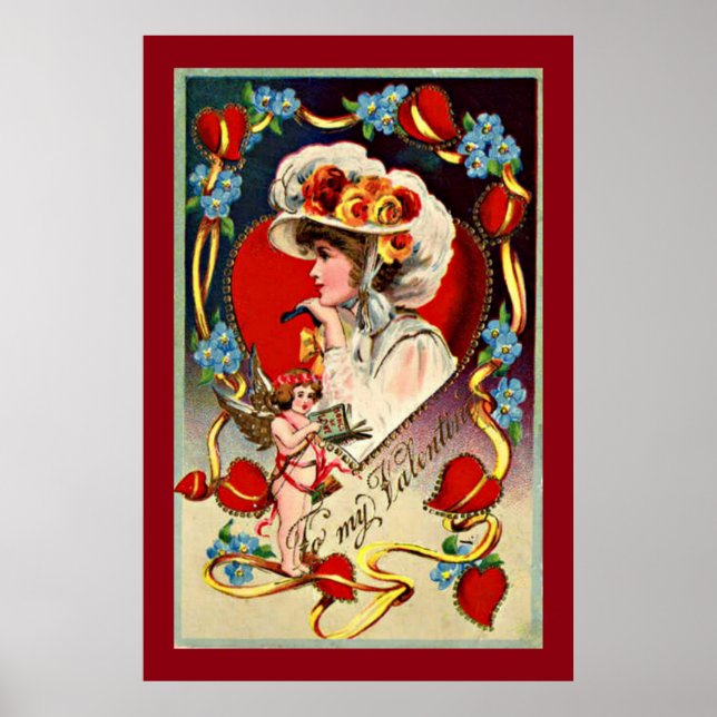 Vintage Lady My Valentine Value Poster Paper (Front)