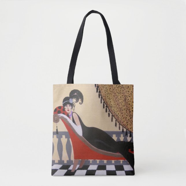 Vintage Lady on a Lounge, tote bag (Front)