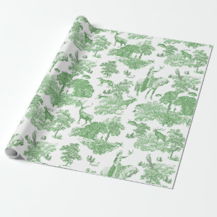 Vintage Lady on Horseback with Falcon in Woodland Wrapping Paper