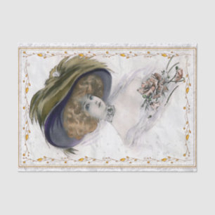 Vintage Lady Portrait Decoupage Tissue Paper