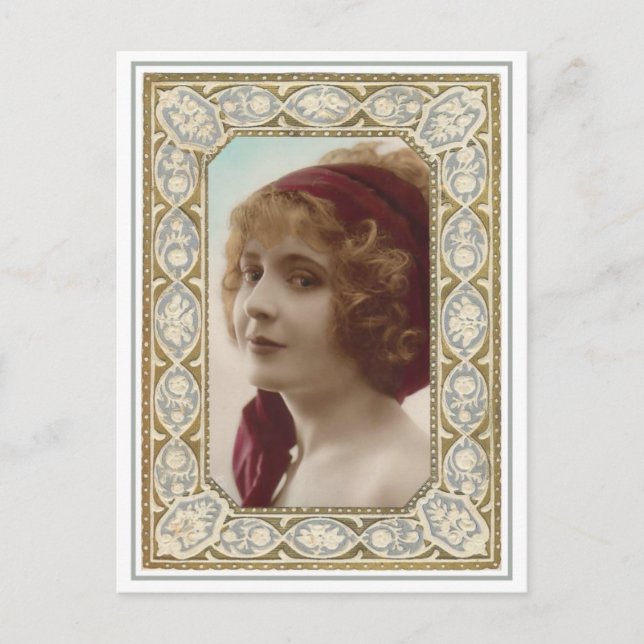VIntage Lady Pretty Framed Postcards (Front)