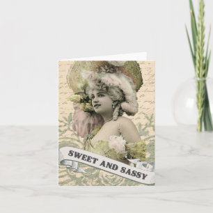 Vintage lady-Sweet and Sassy-notecard Card