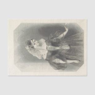 Vintage Lady Sylvia Black and White Tissue Paper