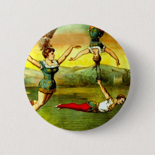 Vintage Lady Trapeze Acrobat Circus Act Poster Art 6 Cm Round Badge