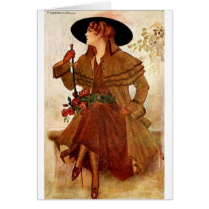 Vintage Lady Waiting on a Bench,