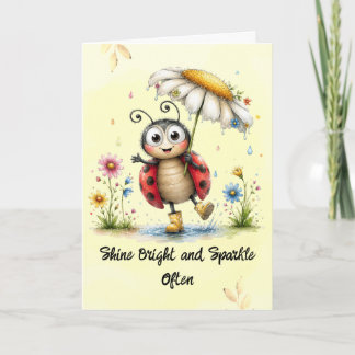 Vintage Ladybug Character "Shine Bright" Card