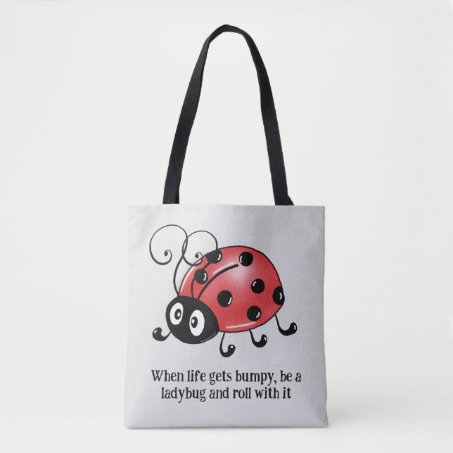 Vintage Ladybug Pattern Tote Bag - Stylish  (Front)