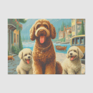 Vintage Lagotto Romagnolo Illustration Tissue Paper