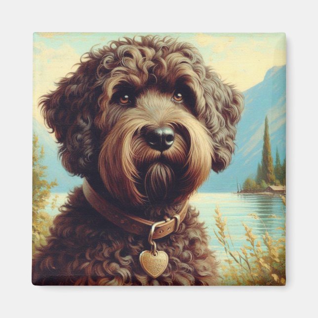 Vintage Lagotto Romagnolo Painting Magnet (Front)