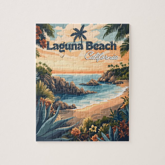 Vintage Laguna Beach California  Jigsaw Puzzle (Vertical)