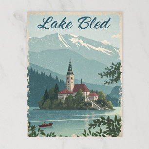 Vintage Lake Bled: Island Church View Postcard