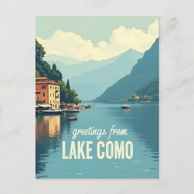 Vintage Lake Como Postcard (Front)