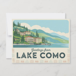 Vintage Lake Como Postcard   Greetings from
