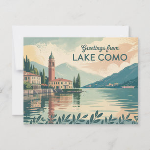 Vintage Lake Como Postcard   Greetings from