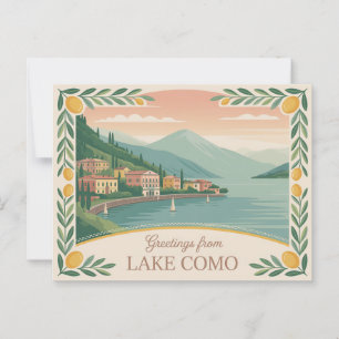 Vintage Lake Como Postcard   Greetings from