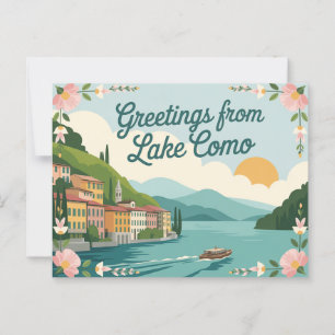 Vintage Lake Como Postcard   Greetings from