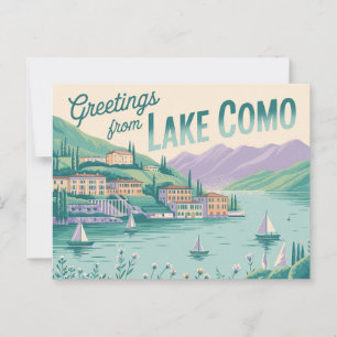 Vintage Lake Como Postcard   Greetings from