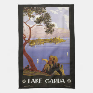 Vintage Lake Garda Italy hand towel