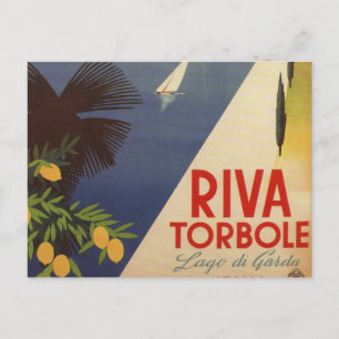 Vintage Lake Garda Riva Torbole Italy Tourism Postcard