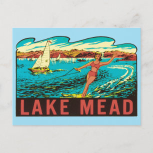 Vintage Lake Mead Nevada NV State Label Postcard