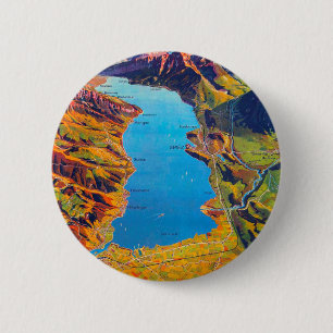 Vintage Lake of Thun Switzerland Travel 6 Cm Round Badge
