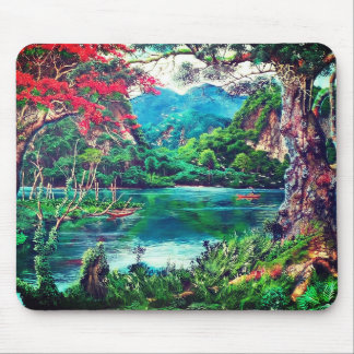 Vintage Lake Painting Mouse Pad