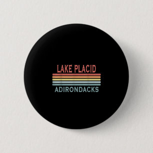 Vintage lake placid adirondacks ny 6 cm round badge