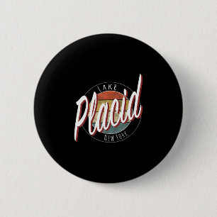 Vintage lake placid adirondacks ny 6 cm round badge