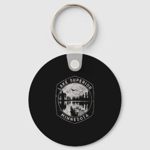 Vintage Lake Superior Minnesota Outdoors Vacation Key Ring
