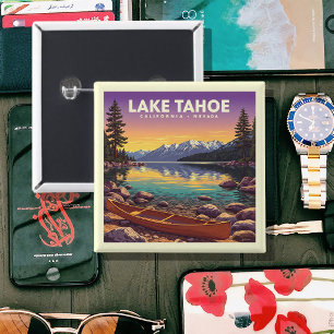Vintage Lake Tahoe California Nevada 15 Cm Square Badge