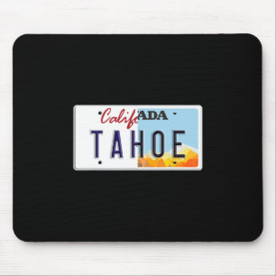 Vintage Lake Tahoe California Nevada License Plate Mouse Pad