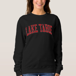 Vintage Lake Tahoe Distressed Red Varsity Style Sweatshirt
