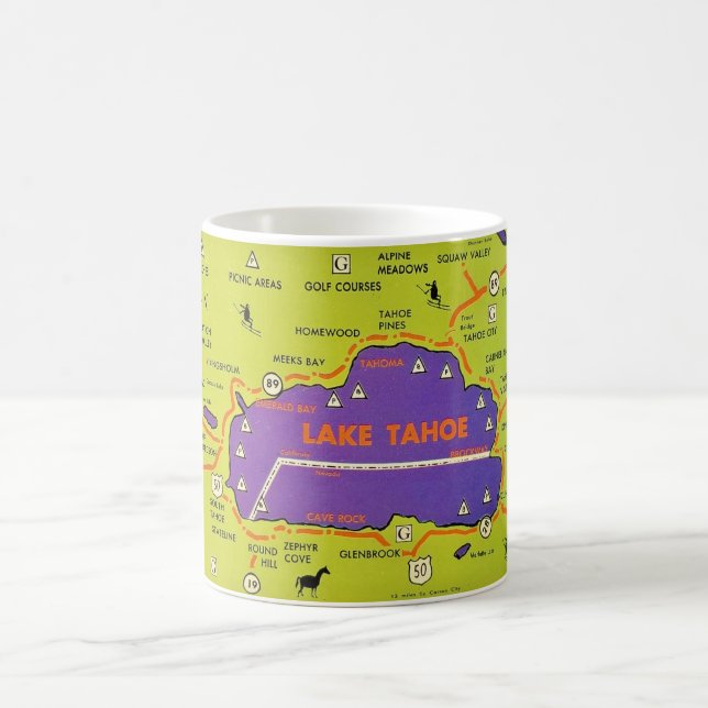 Vintage Lake Tahoe Map Mug (Center)