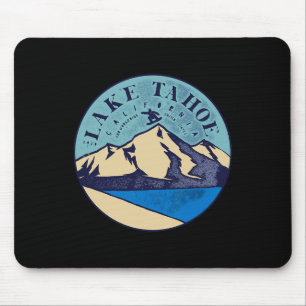 Vintage Lake Tahoe Skiing Snow Mountains Mouse Pad